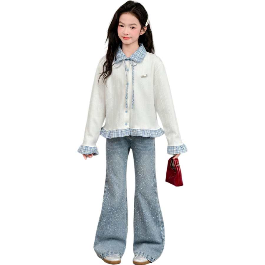 PLANDOO PLANDOO Kids Sweatshirts Peter Pan Collar Thin