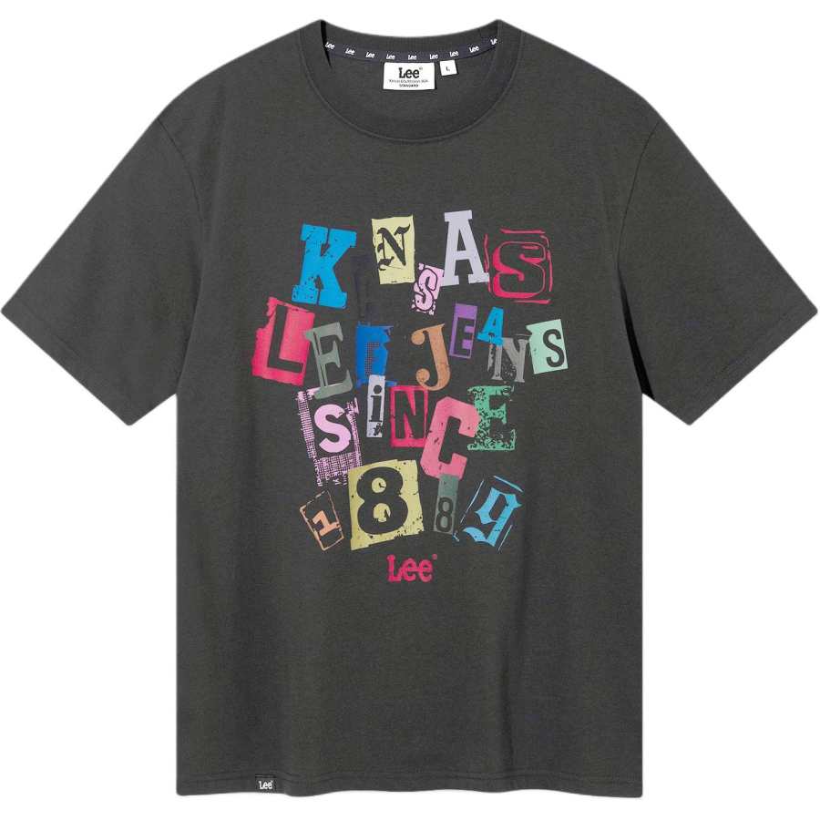 Lee T Shirts Unisex Charcoal Gray Crew Neck