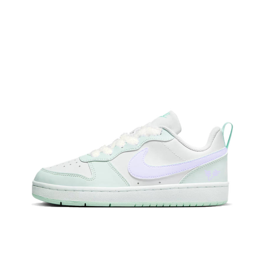 Nike Nike Court Borough Synthetic Leather Low top Kids' Skateboarding Shoes Taro Green Teenagers