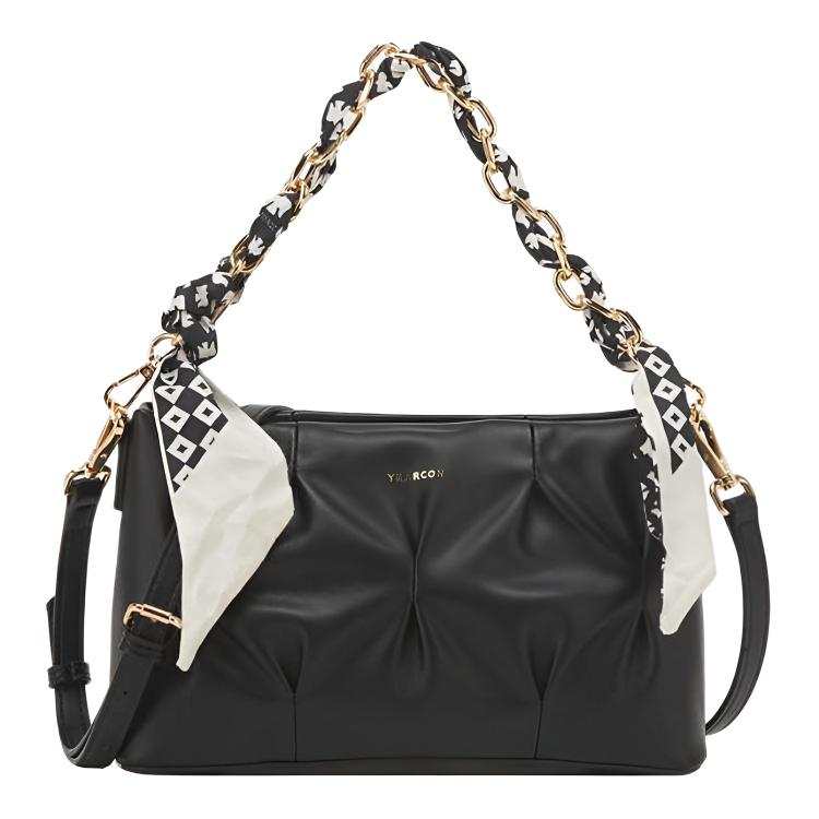 YEARCON Synthetic Leather Crossbody Handbag Women's Black/Ecru