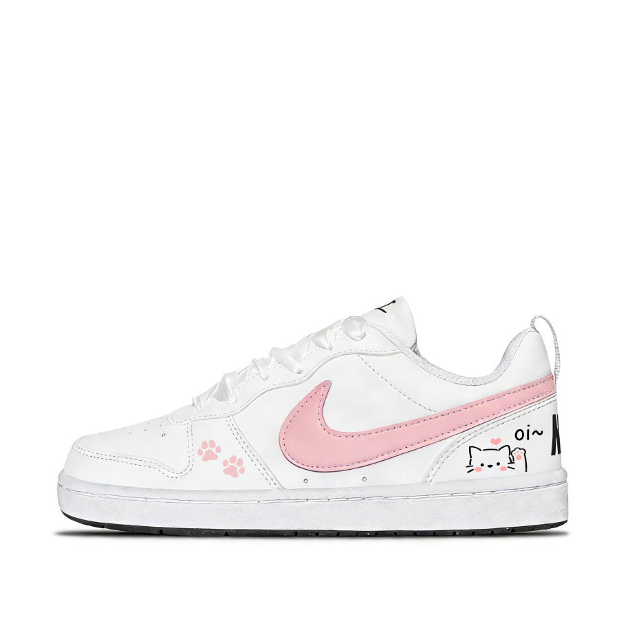 Nike Nike Court Borough 2 Oi Meowth Leather Abrasion Resistant Breathable Low top Skateboard Shoes Unisex