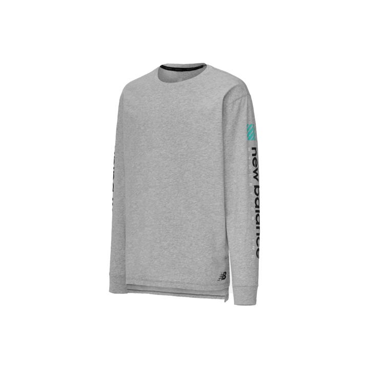 New Balance New Balance Sweatshirts Men's Gray Crew Neck Moderate Regular