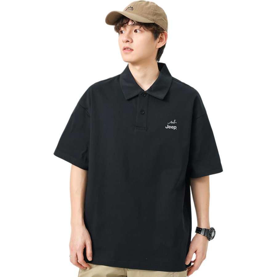 Jeep Polo Shirts Unisex Polo Collar Thin Straight Fit