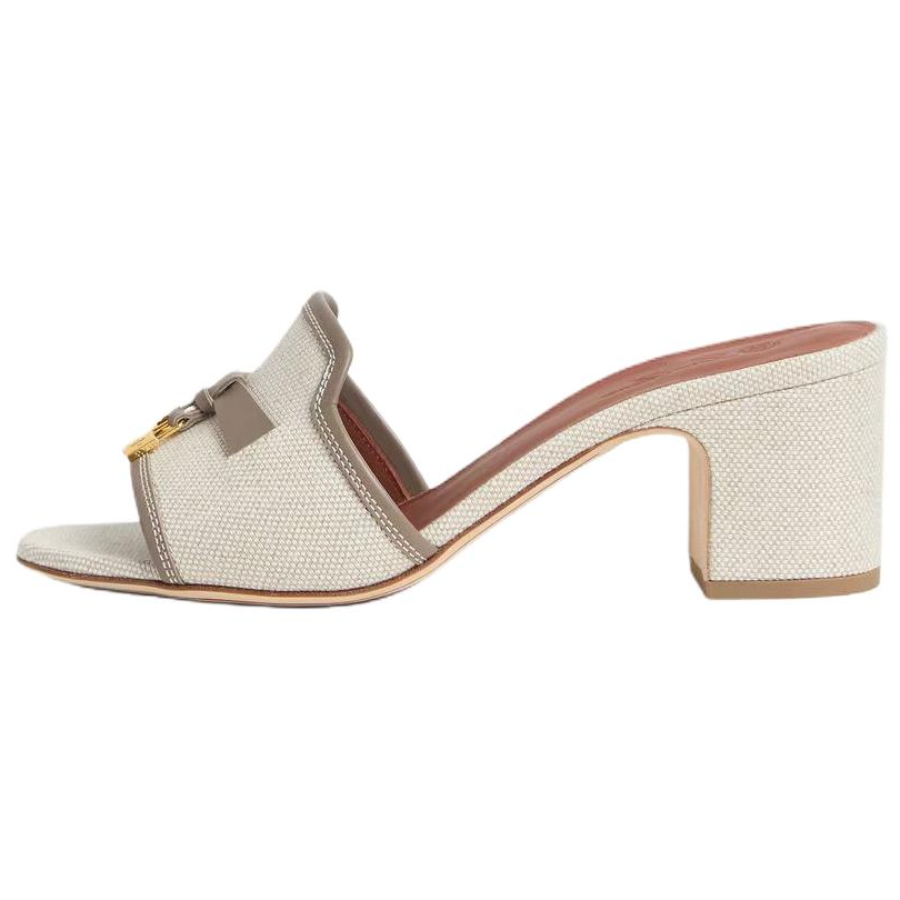 Loro Piana Slide Slippers Women's Natural & Apricot