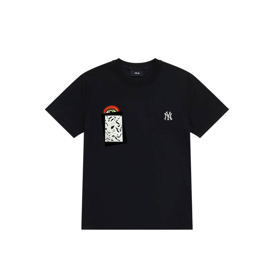 MLB T Shirts Unisex Black Crew Neck Moderate Straight Fit