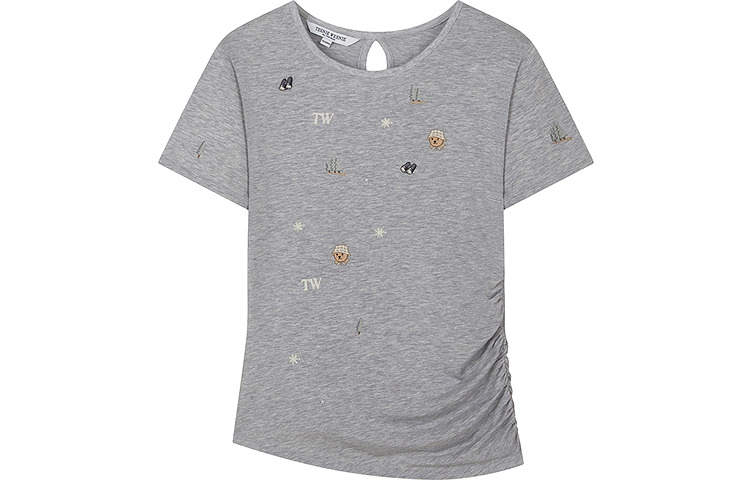 Teenie Weenie T Shirts Women's Crew Neck Moderate Straight Fit