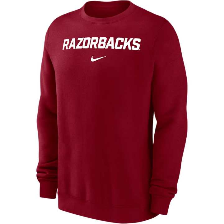 Nike Nike Arkansas Razorbacks Club Fleece Men's Nike Ncaa Pullover Crew-Neck Sweatshirt