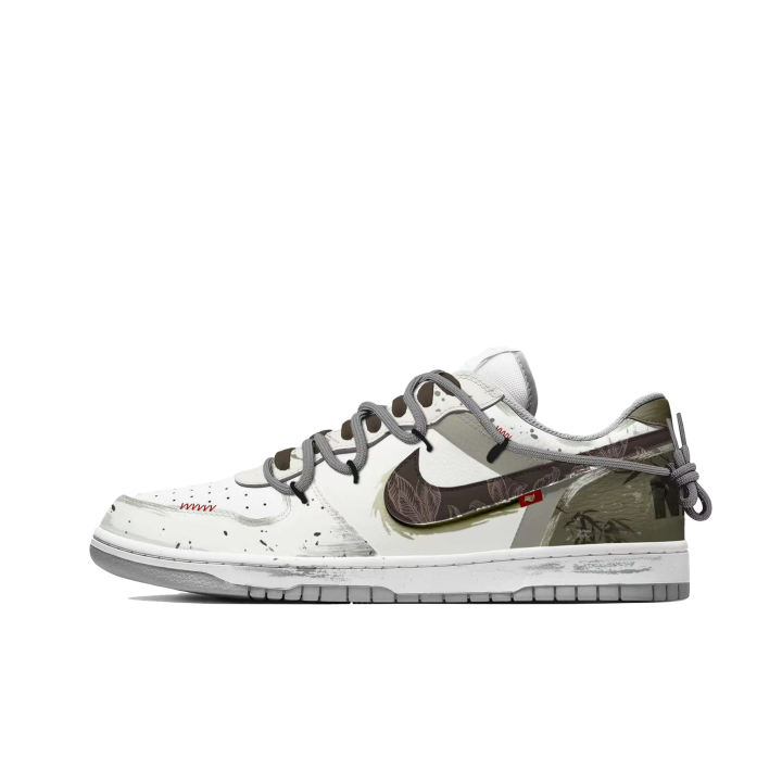 Nike Custom Shoes Nike Big Low Lux Ink Bamboo Pavilion Low top Skateboard Shoes Men's Green