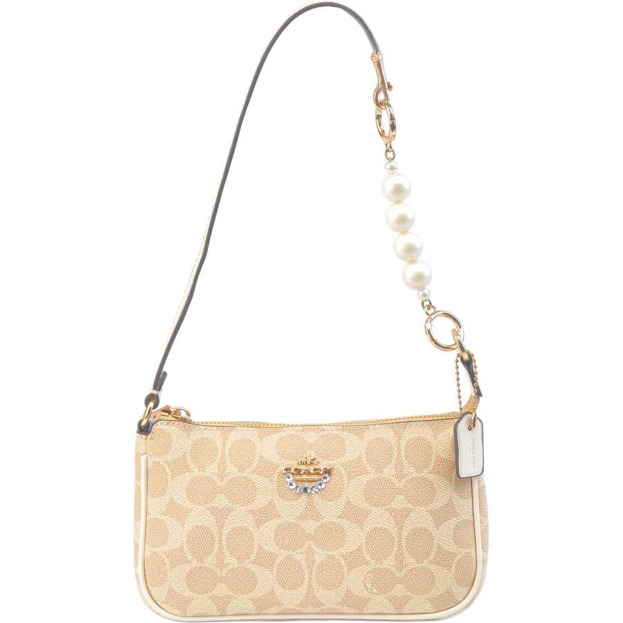 COACH Nolita Artificial Leather One Shoulder Handbag Small Women's Sand & Chalk White