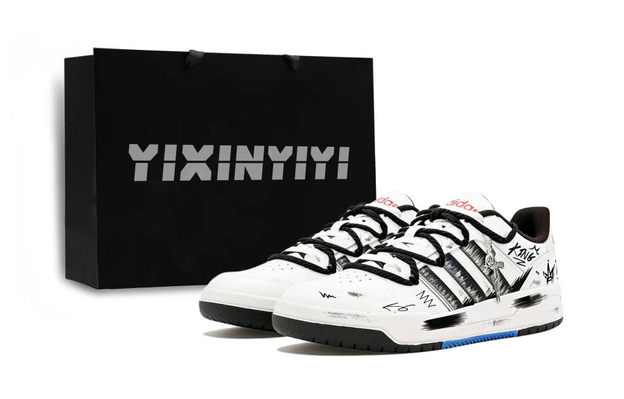 Adidas Neo Entrap Graffiti Kingdom Cushioning Height Increasing Slip Resistant Low top Skateboard Shoes Unisex Black