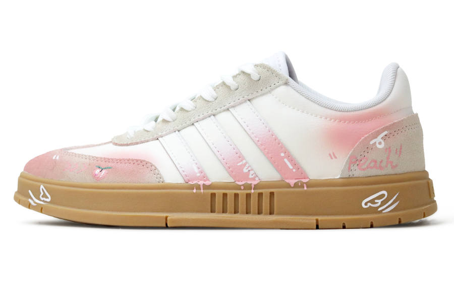 Adidas Adidas Gradas Peach Energy Microcurrent Suede Abrasion Resistant Slip Resistant Low top Skateboard Shoes Unisex