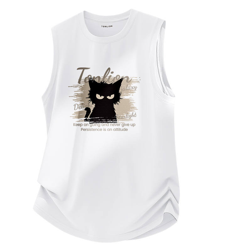 Tonlion Tank Tops Unisex Crew Neck Thin Straight Fit