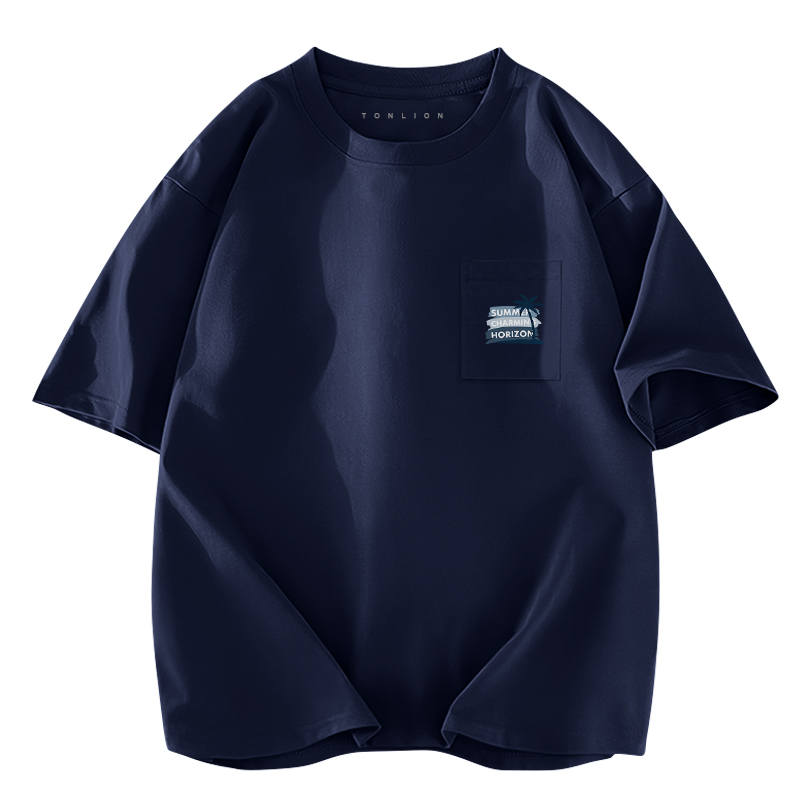 Tonlion T Shirts Unisex Crew Neck Moderate Straight Fit