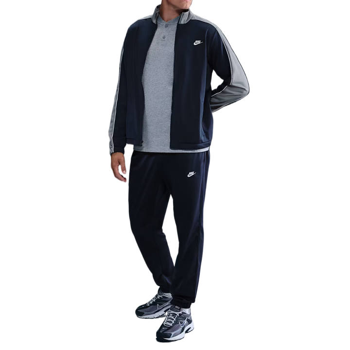 Nike Nike Casual Sportswear Men's Obsidian Black/Smoke Gray/White/White Stand Collar Moderate