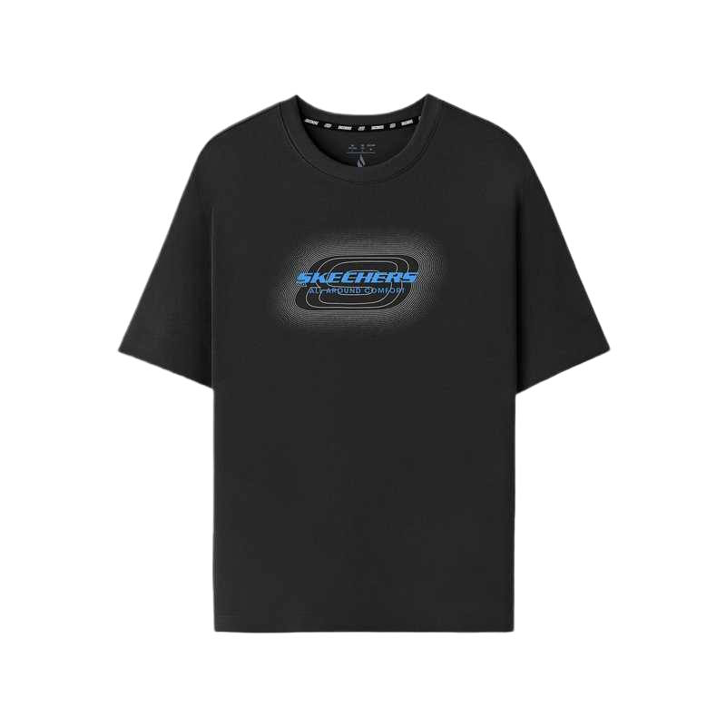 Skechers T Shirts Unisex Carbon Black 0018 Crew Neck Moderate