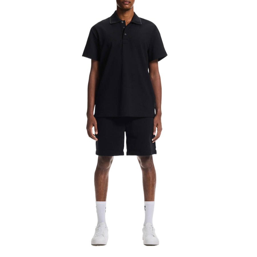 On On Polo Shirts Men's Eclipse Black Polo Collar Moderate