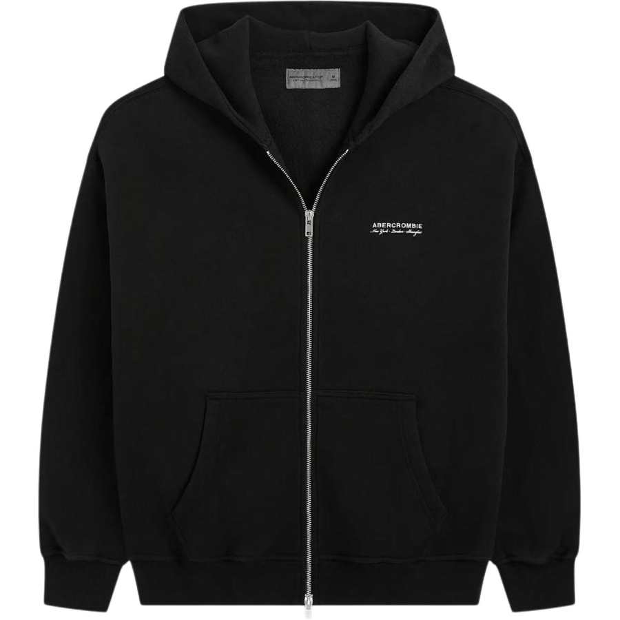 Abercrombie&Fitch Sweatshirts Men's Black Hooded Moderate
