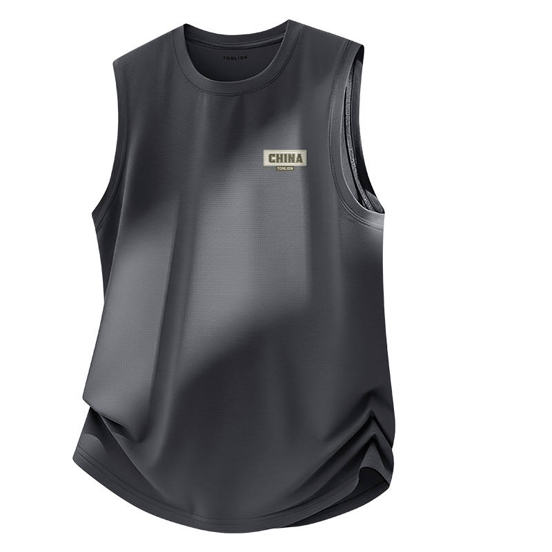 Tonlion Tank Tops Unisex Crew Neck Thin Straight Fit