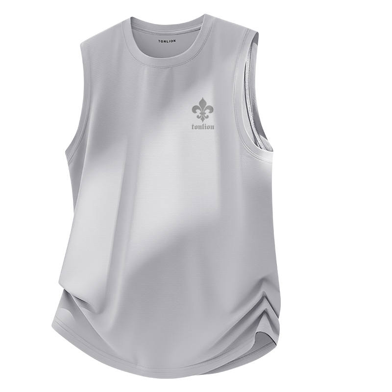 Tonlion Tank Tops Unisex Crew Neck Thin Straight Fit