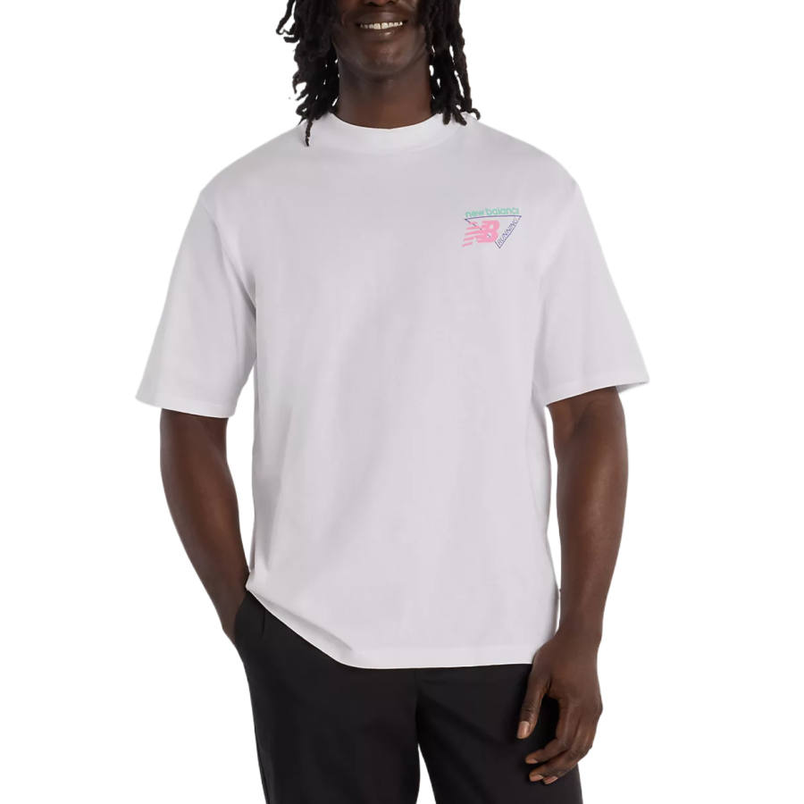New Balance New Balance T Shirts Men's White Crew Neck Moderate