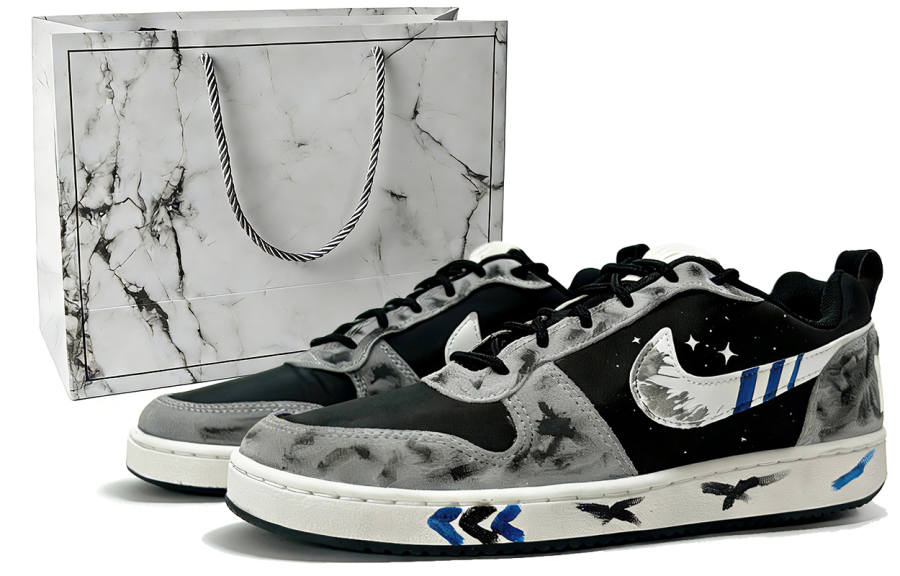 Nike Nike Court Borough Abrasion Resistant Slip Resistant Low top Skateboard Shoes Men's Gray Black