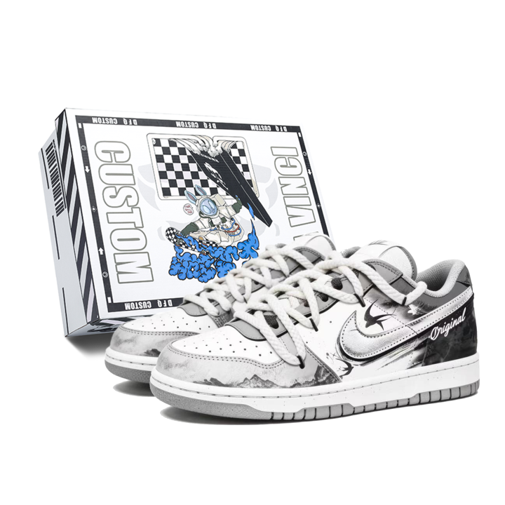 Nike Nike Big Low Lux Ink Wash Crane Returns, Box Low top Skateboard Shoes Men's White