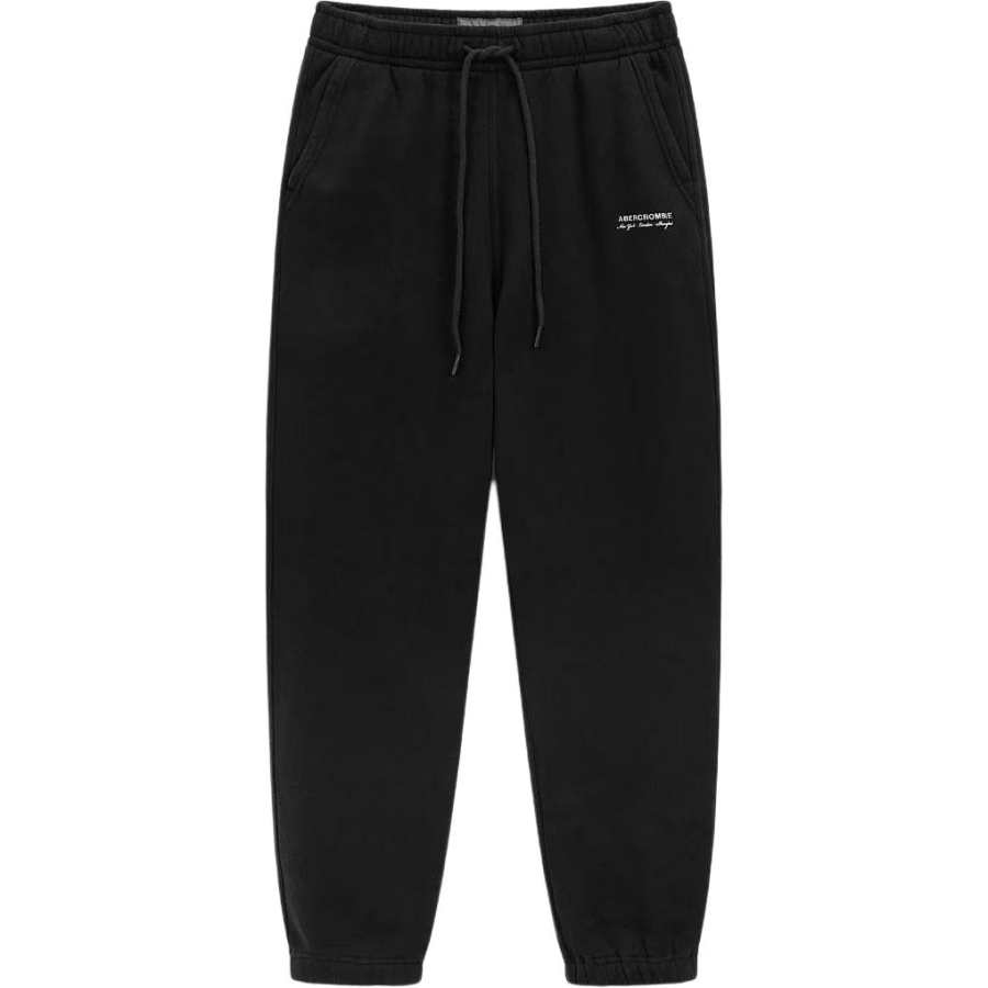 Abercrombie&Fitch Knitted Sweatpants Men's Black Moderate Cuffed Pants