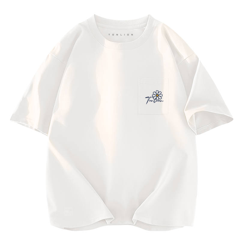 Tonlion T Shirts Unisex Crew Neck Moderate Straight Fit