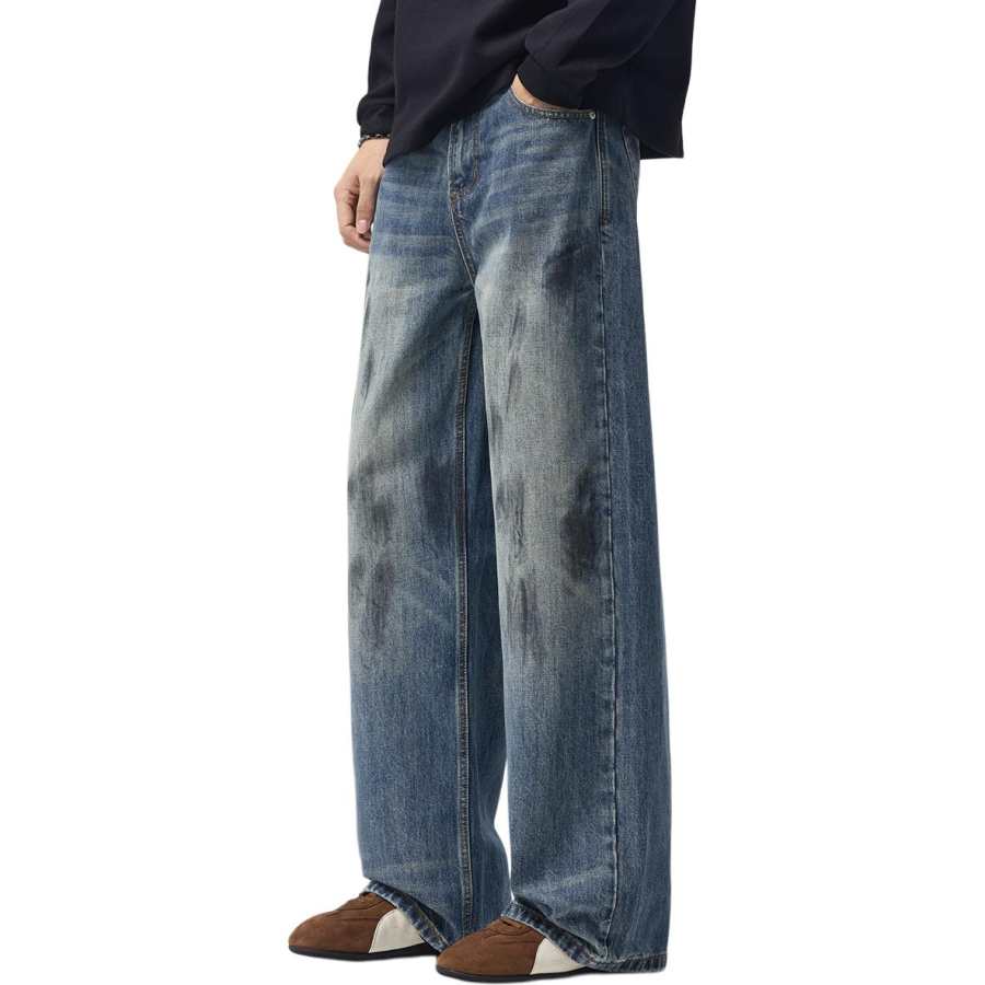 Tonlion Jeans Unisex Nostalgic Blue Moderate Straight Fit Pants