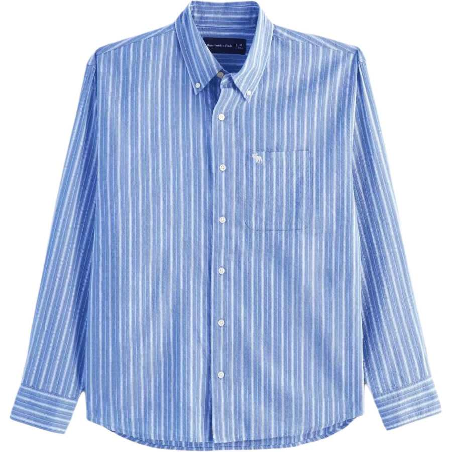 Abercrombie&Fitch Shirts Men's Blue Polo Collar Moderate