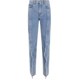 Y/Project Slim Banana Ruffle-detail Jeans