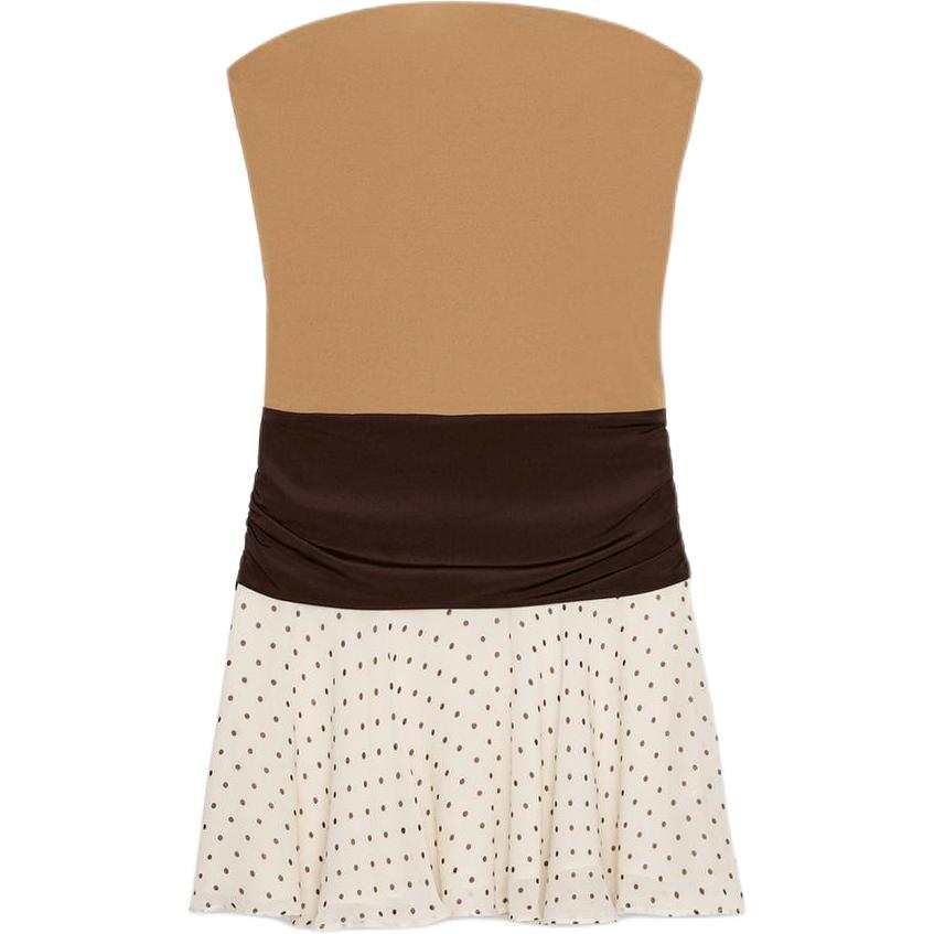 ZARA Sleeveless Dresses Women's Brown Moderate Short