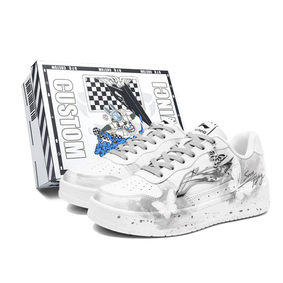 Li-Ning Li Ning Floating Boat Butterfly Shadow Ink Dust Box Abrasion Resistant Slip Resistant Low top Skateboard Shoes Women's