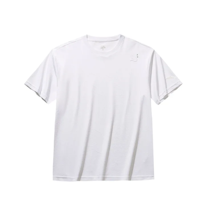 ANTA T Shirts Men's White Crew Neck Thin Straight Fit