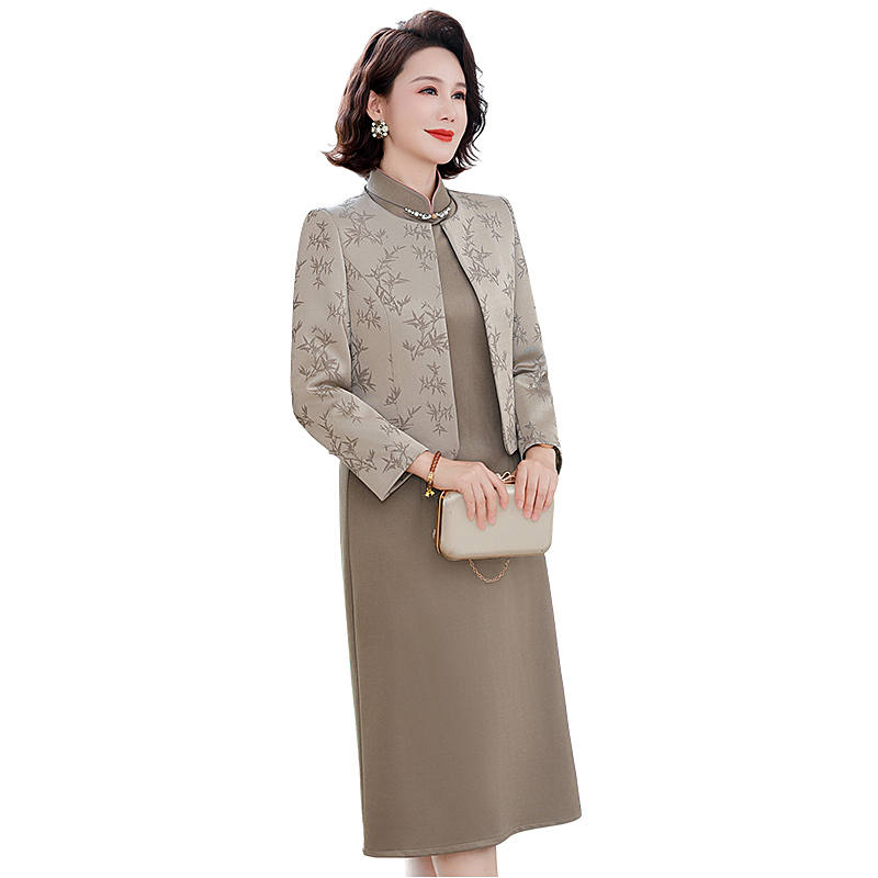 Hodo Two Piece Skirt Sets Women's Stand Collar Moderate Mid Length