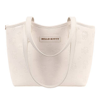Sanrio Hello Kitty Synthetic Leather Shoulder Bag Women's Ecru