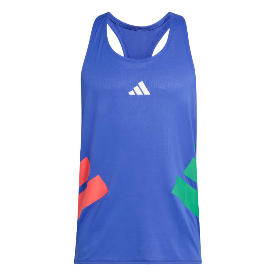 Adidas Adidas Running Tank Tops Men's Half Transparent Blue/Half Transparent Red/Court Green