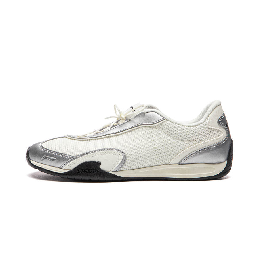 Li-Ning Li Ning Film Breeze Slip Resistant, Abrasion Resistant, Lightweight Low top German Army Trainers Women's Silver White