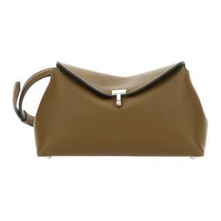 TOTEME Grain Leather Shoulder Bag, Crossbody Bag Women's Gray