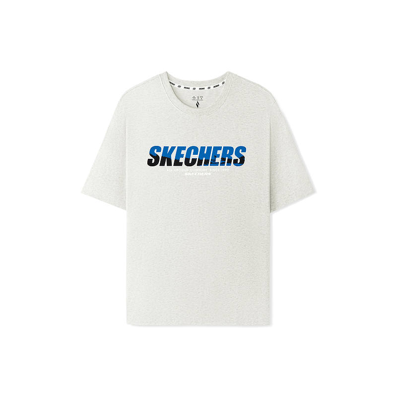Skechers T Shirts Men's Light Heather Gray/0248 Crew Neck Moderate