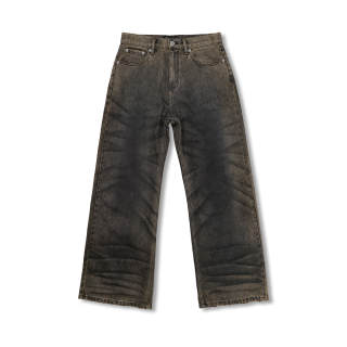 WANNA LAB Jeans Unisex Dark Brown Moderate Straight Fit Pants
