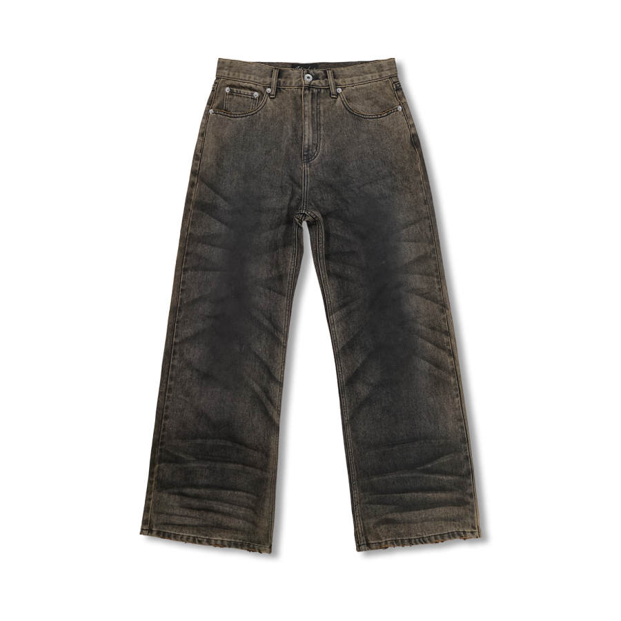 WANNA LAB Jeans Unisex Dark Brown Moderate Straight Fit Pants