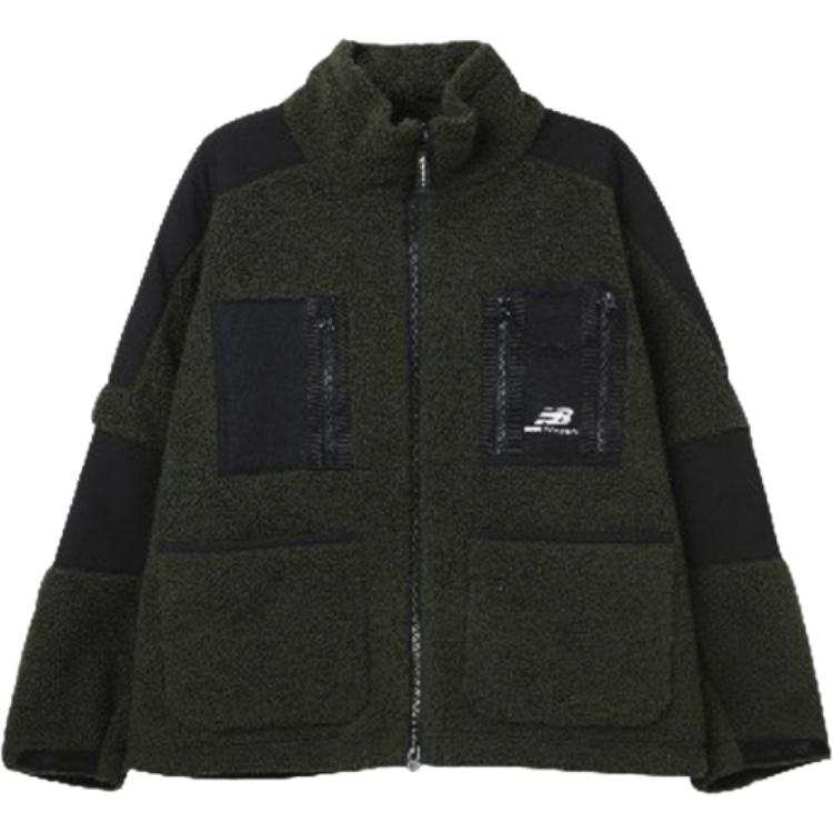 New Balance New Balance Velvet Jackets Men's Army Green Stand Collar Moderate