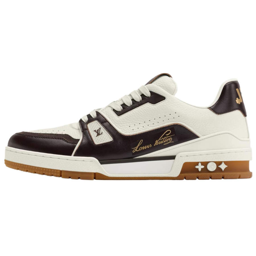LOUIS VUITTON Trainer Cow Leather Low top Skateboard Shoes Men's Brown