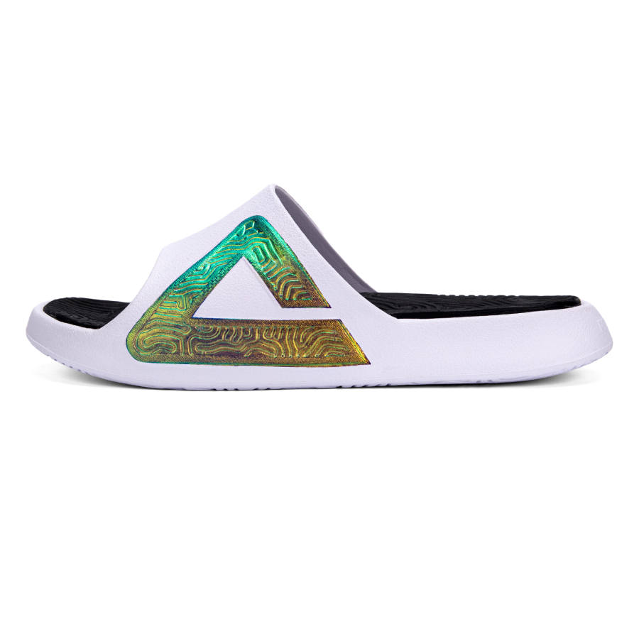 PEAK State Pole Totem Quiet Slip Resistant Odor Resistant Slide Slippers Men's White Copper Green