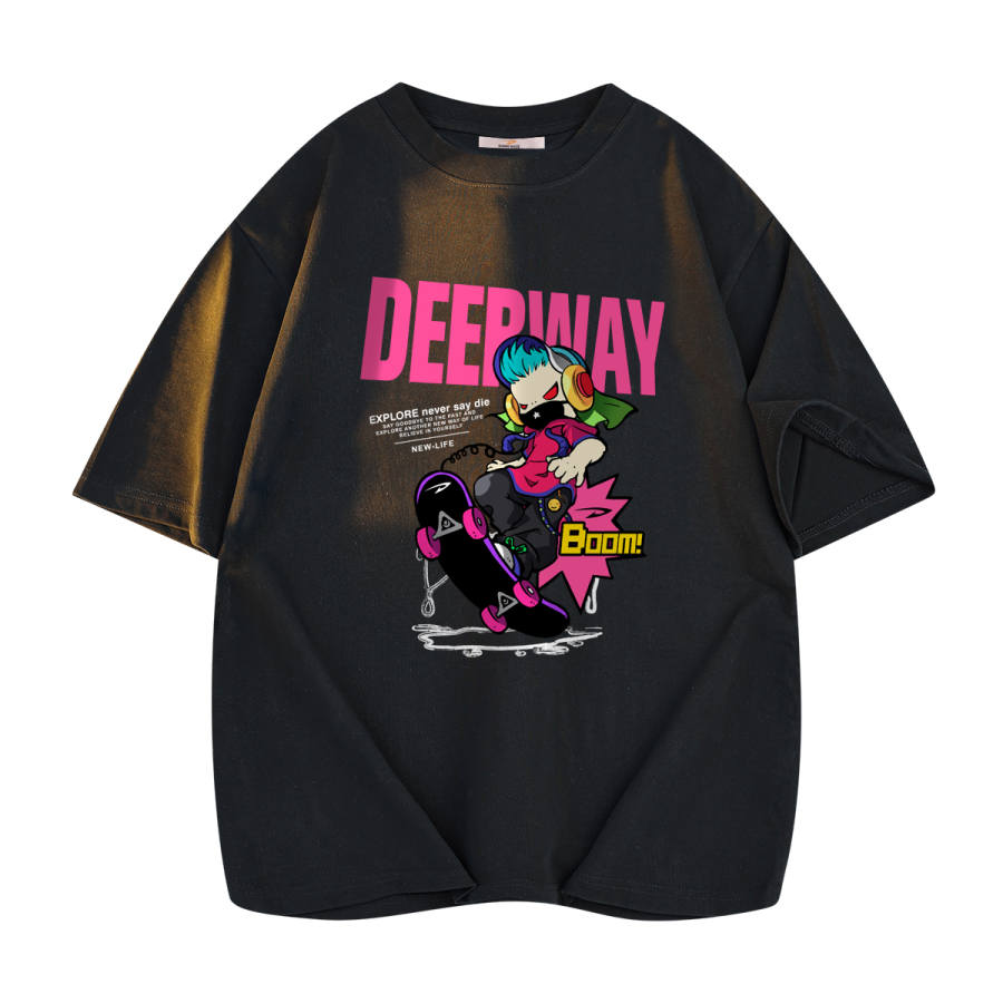 DEERWAY T Shirts Unisex Crew Neck Moderate Straight Fit