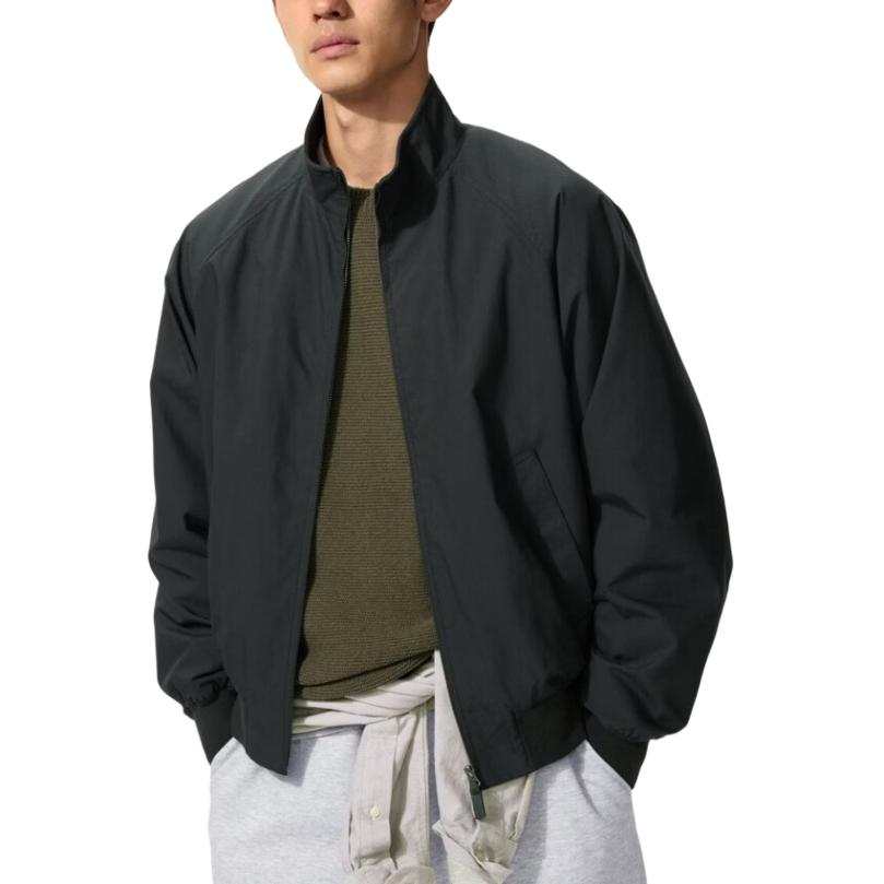 UNIQLO Jackets Unisex 09 Black Stand Collar Moderate
