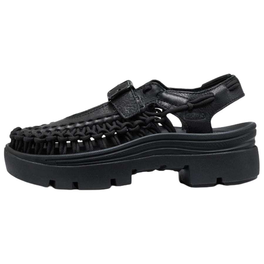 Keen UNEEK PLT Leather Grip Support River Trekking Shoes Unisex Black