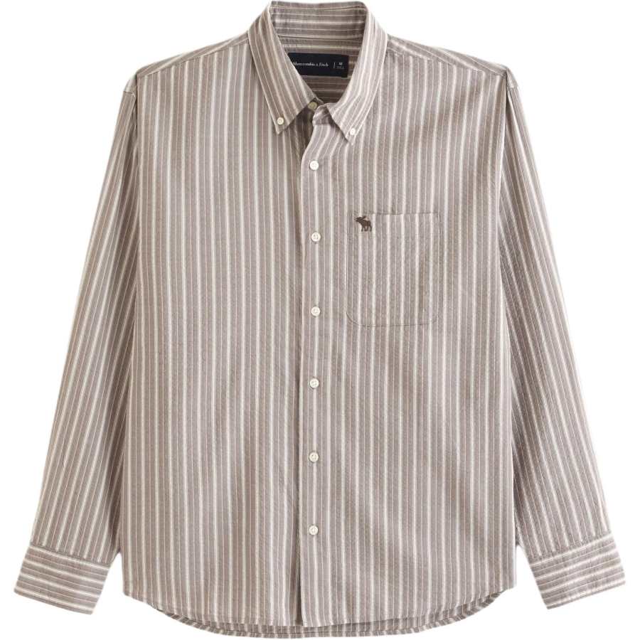 Abercrombie&Fitch Shirts Men's Brown Lapel Moderate