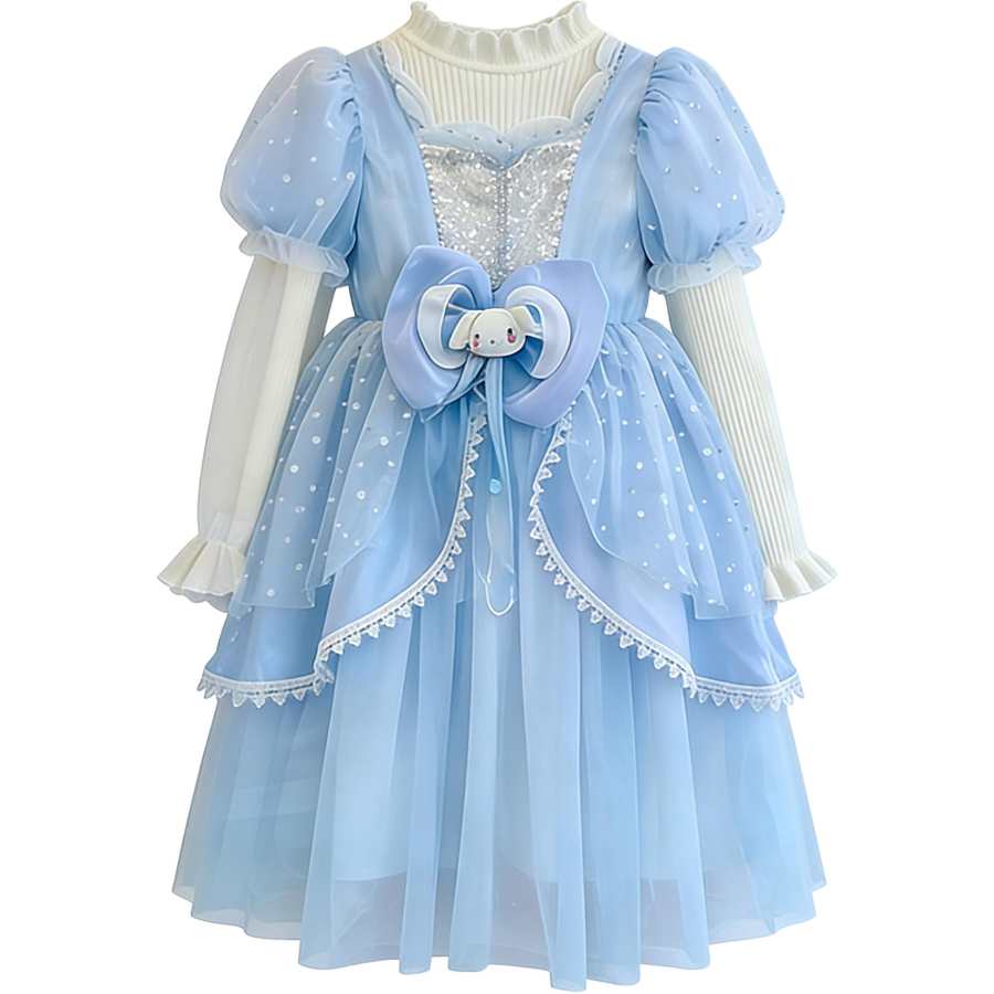 Disney Kids Dresses Stand Collar Moderate Mid Length